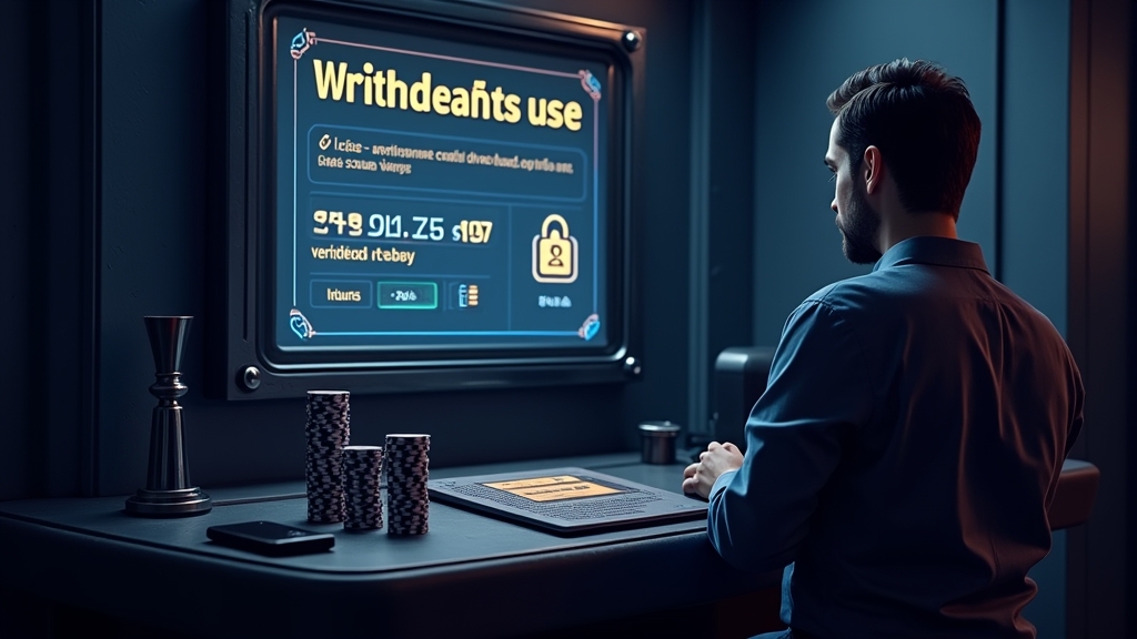 Casino withdrawal screen with verified account icons and a secure cashier panel